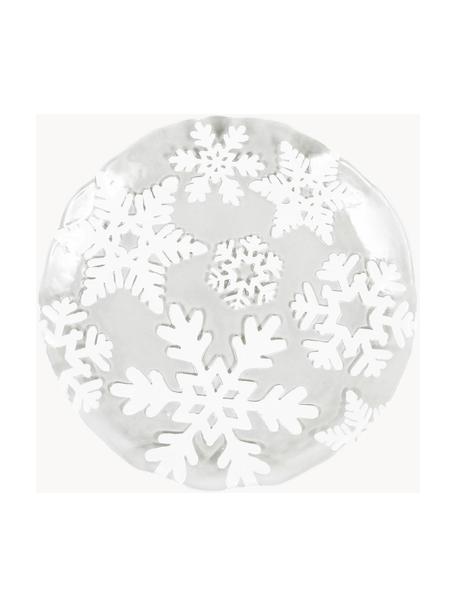 Servierplatte Flocon in Weiß, Glas, Transparent, Weiß, Ø 21 cm