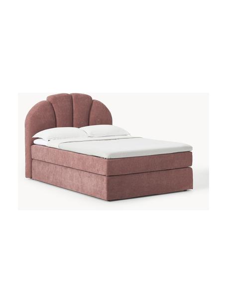 Boxspring bed Romia, Bekleding: 100% polyester Met 100.00, Matras: 7-zone pocketveren kern, Geweven stof mauve, B 140 x L 200 cm, hardheidsgraad H3