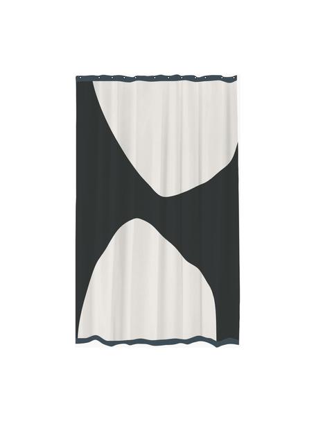Sprchový záves Rock, Polyester, Čierna, biela, Š 150 x V 200 cm