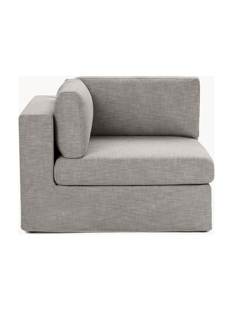 Hoekmodule Russell met afneembare hoezen, Bekleding: 100% katoen Met 50.000 sc, Frame: massief grenenhout FSC-ge, Poten: kunststof, Geweven stof grijs, B 103 x D 103 cm