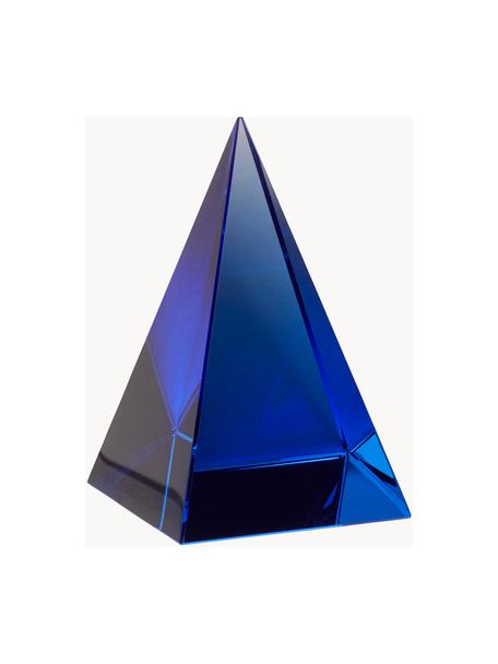 Handgefertigtes Deko-Objekt Prism aus Kristallglas, Kristallglas, Dunkelblau, B 7 x H 10 cm