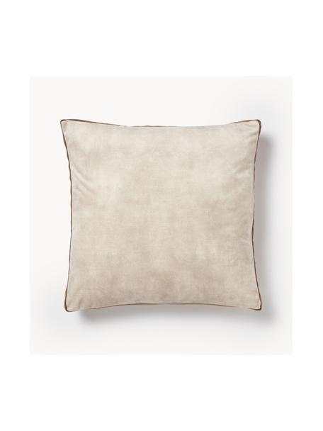 Cojín de terciopelo con ribete Tia, Funda: 100% poliéster (terciopel, Terciopelo beige claro, An 40 x L 40 cm