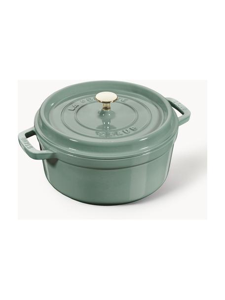 Cocotte redonda de hierro fundido La Cocotte, Hierro fundido esmaltado, Verde turquesa, brillante, Ø 24 cm x Al 15 cm, 3.8 L