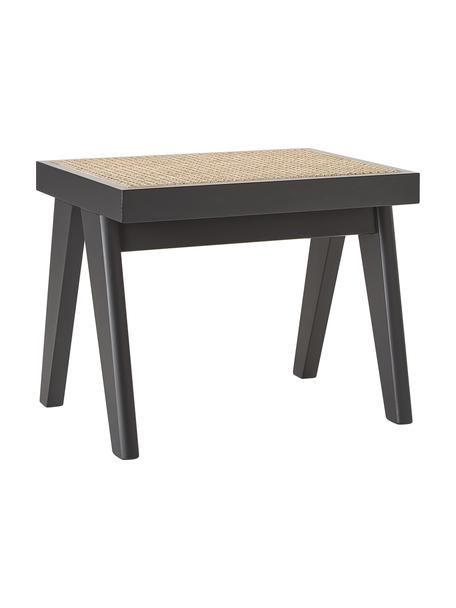 Taburetka s viedenským výpletom Sissi, Ratan, čierna, Š 52 x V 42 cm