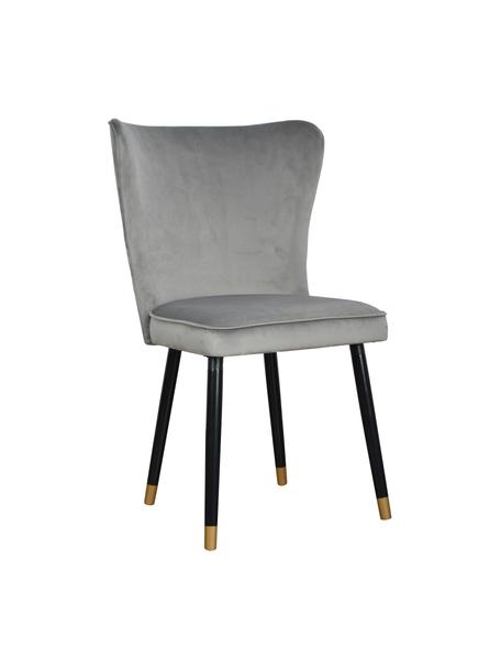 Stolička so zamatovým čalúnením Monti, Zamatová sivá, Š 55 x H 66 cm