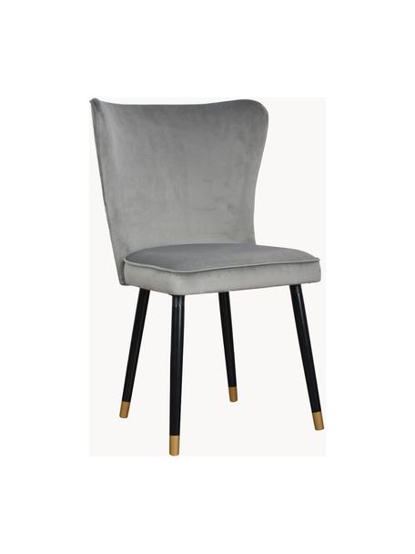 Stolička so zamatovým čalúnením Monti, Zamatová sivá, Š 55 x H 66 cm