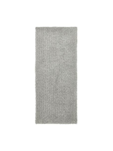 Flauschiger Hochflor-Läufer Marsha, Rückseite: 55 % Polyester, 45 % Baum, Hellgrau, B 80 x L 200 cm