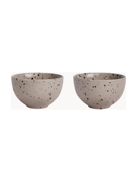 Handgefertigte Schälchen Ditte, 2-er Set, Steingut, Grau, gesprenkelt, Ø 12 x H 7 cm