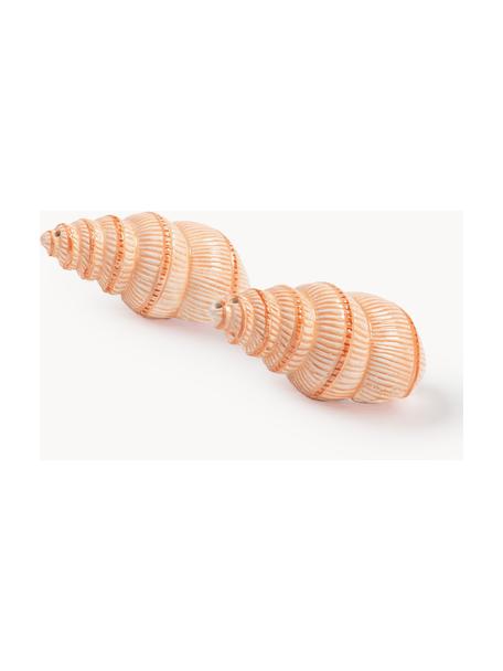 Ręcznie malowany komplet solniczki i pieprzniczki z dolomitu Shell, 2 elem., Pomarańczowy, morelowy, Pomarańczowy, peach, S 10 x W 4 cm