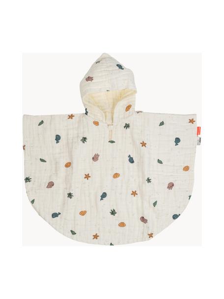 Badponcho Sea van biologisch katoen, 100% biokatoen, GOTS-gecertificeerd, Ecru, meerkleurig, B 67 x L 50 cm