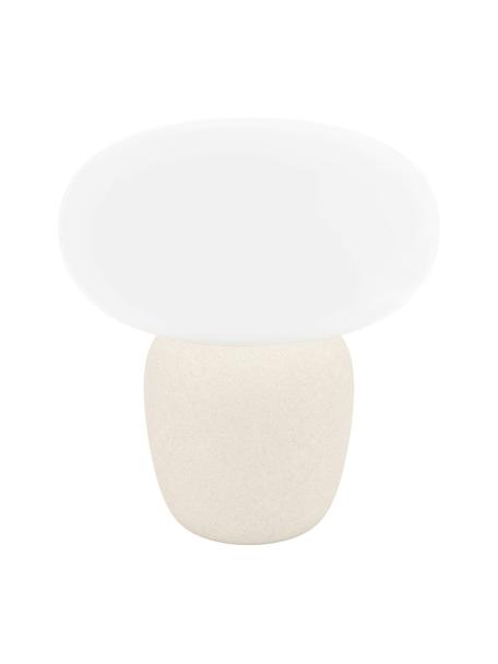 Kleine Tischlampe Cahuama, Lampenschirm: Glas, satiniert, Lampenfuß: Keramik, Beige, Weiß, Ø 28 x H 30 cm