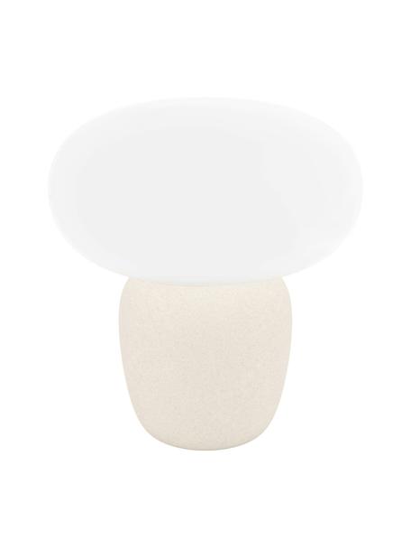 Lampada da tavolo piccola Cahuama, Paralume: vetro satinato, Base della lampada: ceramica, Beige, bianco, Ø 28 x Alt. 30 cm