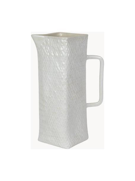 Ręcznie malowana karafka Ynes, 2 l, Kamionka, Złamana biel, 2 l
