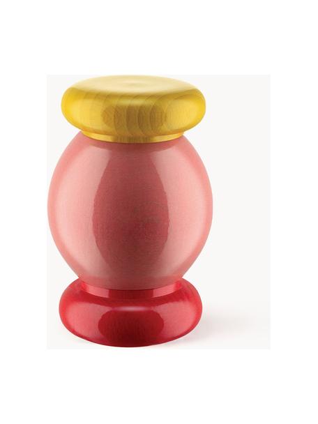 Młynek Twergi, Drewno bukowe, młynek ceramiczny, Blady różowy, czerwony, słoneczny żółty, Ø 7 x W 11 cm