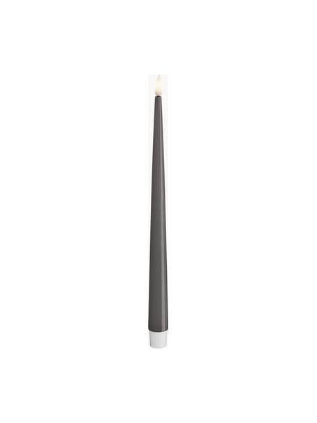 Ręcznie wykonana świeca stołowa LED Real Flame, W 28 cm, 2 szt., Tworzywo sztuczne z powłoką żywiczną, Ciemny szary, W 28 cm