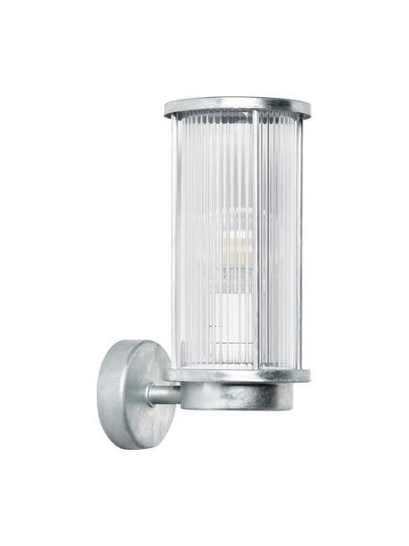 Outdoor wandlamp Linton, Diffuser: kunststof, Zilverkleurig, Ø 13 x H 30 cm
