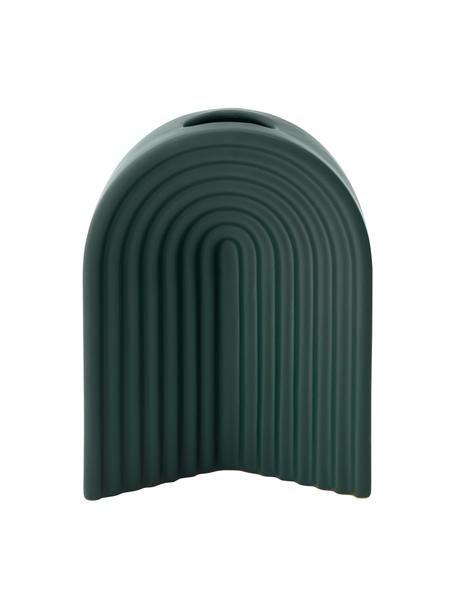 Jarrón de gres Vault, Gres, Verde oscuro, An 16 x Al 22 cm