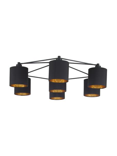 Velké stropní svítidlo Staiti, Černá, zlatá, Ø 84 cm, V 24 cm