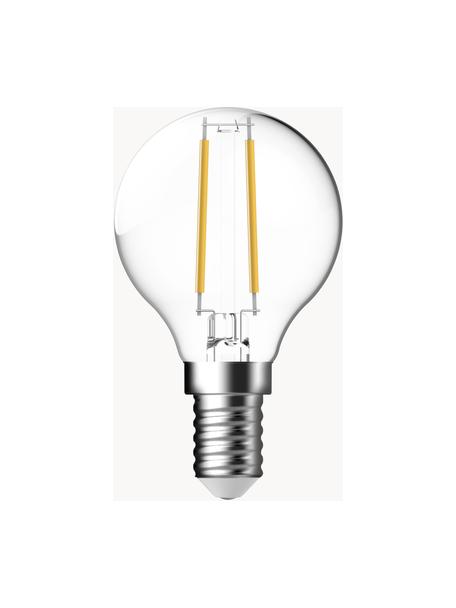 E14 žiarovka, hrejivá biela, 2 ks, Priehľadná, Ø 5 x 250 lm