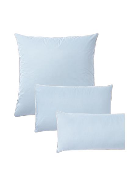 Funda de almohada de percal con ribete Daria, Azul claro, beige, An 50 x L 70 cm