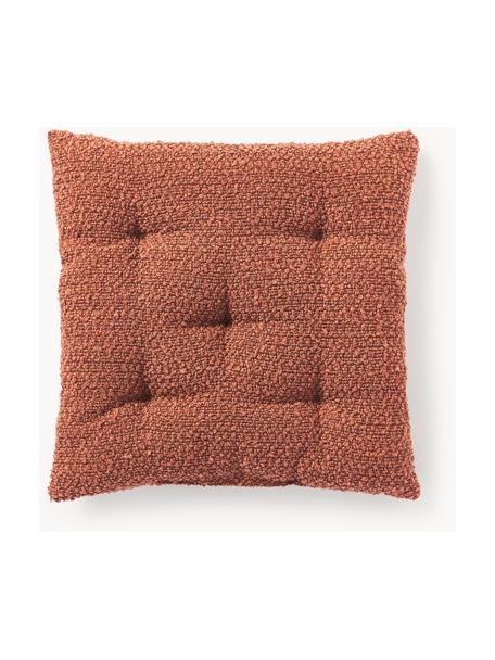 Cuscino sedia in bouclé Bellamie, Rivestimento: bouclé (95% poliestere, 5, Bouclé terracotta, Larg. 40 x Lung. 40 cm, 2 pz