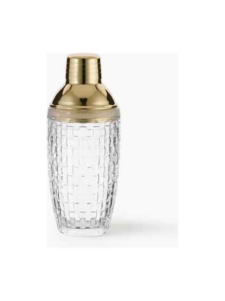 Cocktail shaker Jolin, Shaker: vetro, Trasparente, dorato, Ø 9 x Alt. 22 cm