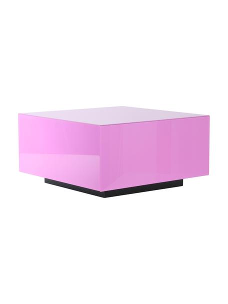 Skleněný konferenční stolek se zrcadlovým efektem Block, Růžová, Š 60 cm, H 60 cm