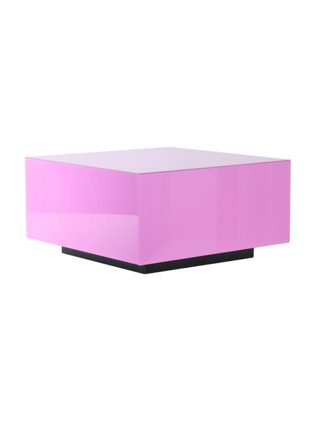 Tavolino da salotto in vetro con effetto specchio Block, Rosa, Larg. 60 x Prof. 60 cm