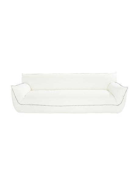 Canapé 3 places blanc Gia, Tissu blanc, larg. 250 x prof. 96 cm