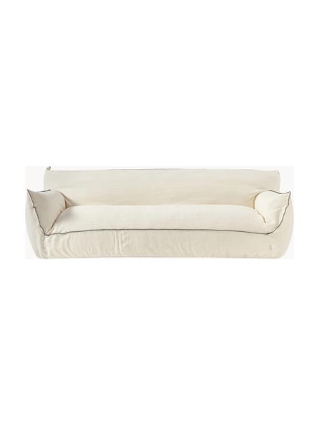 Sofá Gia (3 plazas), Funda: 100% lino, Estructura: madera de pino, madera co, Tejido blanco crema, An 250 x F 96 cm