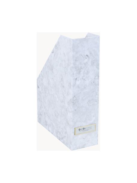Classeurs Viola, 2 pièces, Toile, solide carton dans aspect marbre, Blanc, marbré, larg. 10 x prof. 25 cm