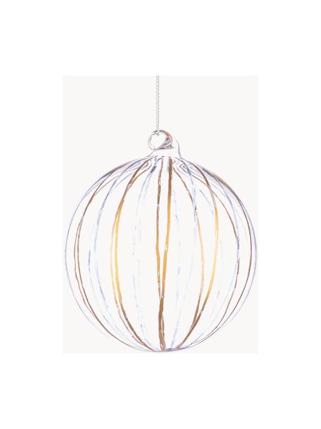 Palline albero di Natale Stripe Trans 8 pz, Vetro, Trasparente, dorato, Ø 10 x Alt. 10 cm