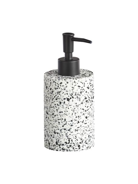 Seifenspender Terrazzo aus Kunststoff, Behälter: Polyresin, Pumpkopf: Kunststoff (ABS), Schwarz, Weiß, Ø 8 x H 18 cm