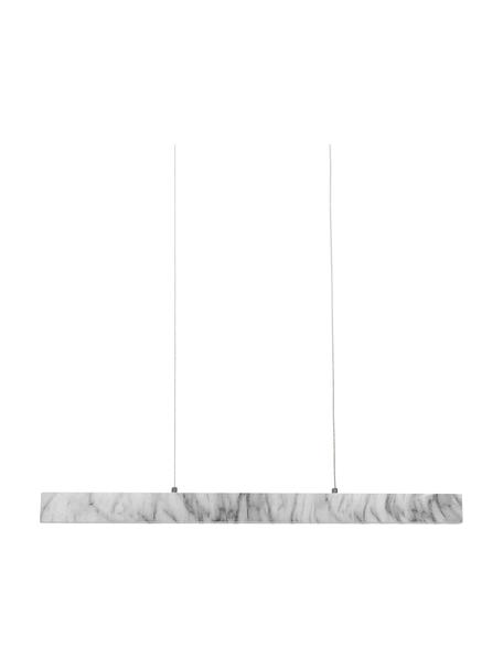 Veľká úzka závesná LED lampa s mramorovým vzhľadom Pierce, Biela, mramorovaná, Š 90 x V 10 cm