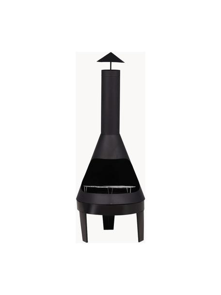 Chimenea de jardín Marongo, Acero recubierto, Negro, Ø 55 x Al 152 cm