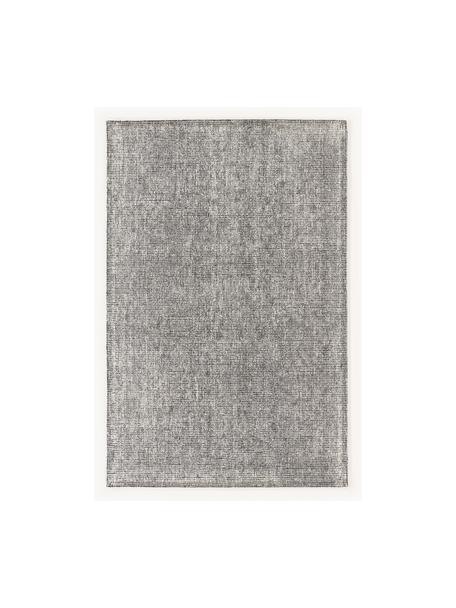 Tapis à poils ras tissé à la main Mansa, 56 % laine certifiée RWS, 44 % viscose, Noir, blanc crème, larg. 200 x long. 300 cm (taille L)