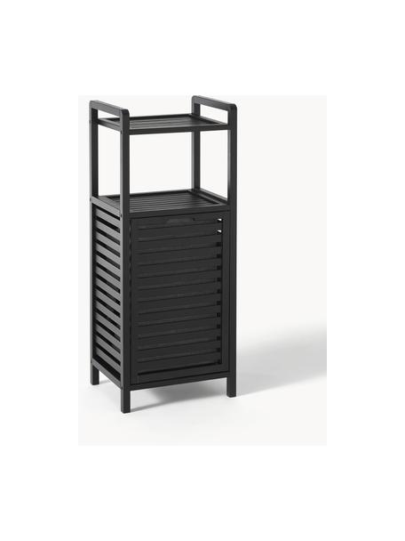 Estanteria de baño con cesta de lavandería Kit, Estructura: madera de bambú con certi, Cesta: polipropileno, poliéster , Negro, An 40 x Al 95 cm