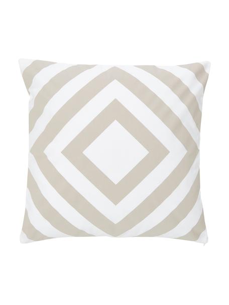Kissenhülle Sera mit grafischem Muster, 100% Baumwolle, Weiss, Beige, B 45 x L 45 cm