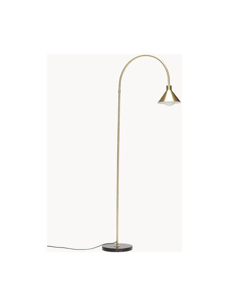 Oblouková lampa Pipe, Zlatá, černá, mramorovaná, Š 60 cm, V 168 cm