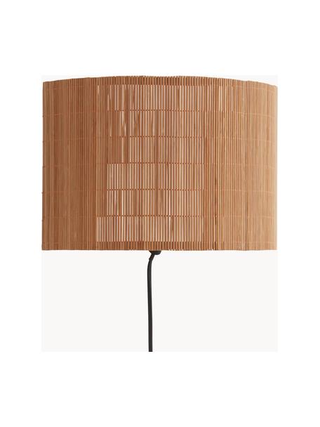 Bambusová nástenná lampa so zástrčkou Blaze, Svetlohnedá, Š 30 x V 20 cm