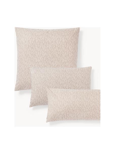 Taie d'oreiller en coton imprimé Vilho, Beige, larg. 65 x long. 65 cm