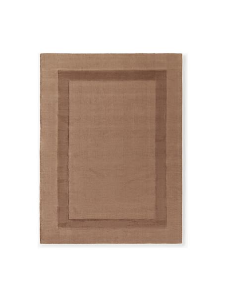 Tappeto in cotone tessuto a mano con motivo in rilievo Dania, 100% cotone certificato GRS, Marrone chiaro, Larg. 300 x Lung. 400 cm (taglia XL)
