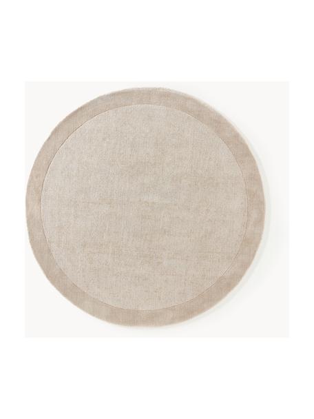 Okrúhly koberec s nízkym vlasom Kari, 100 % polyester s certifikátom GRS, Béžová, Ø 150 cm (veľkosť M)