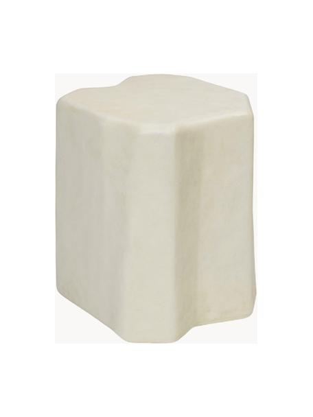 Beton-Sitzhocker Staffa in organischer Form, Beton, glasfaserverstärkt, Off White, matt, B 36 x H 40 cm