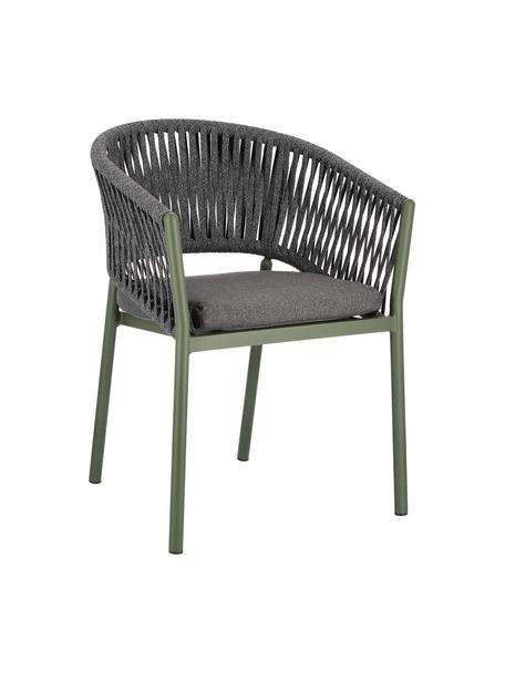 Krzesło ogrodowe Florencia, Stelaż: aluminium malowane proszk, Zielony, szary, S 60 x W 80 cm