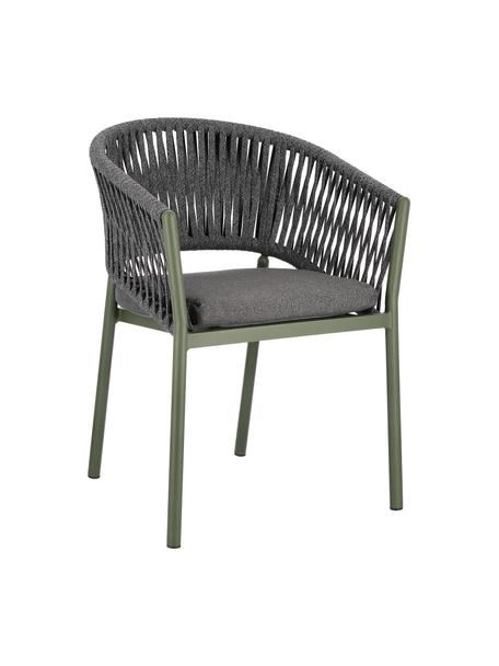 Sedia impilabile da giardino Florencia, Struttura: alluminio verniciato a po, Verde, grigio, Larg. 60 x Alt. 80 cm