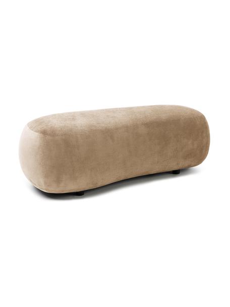 Puf tapizado Alba, Tapizado: 97% poliéster, 3% nylon A, Estructura: madera de abeto maciza, m, Patas: plástico, Tejido color arena, An 130 x F 62 cm