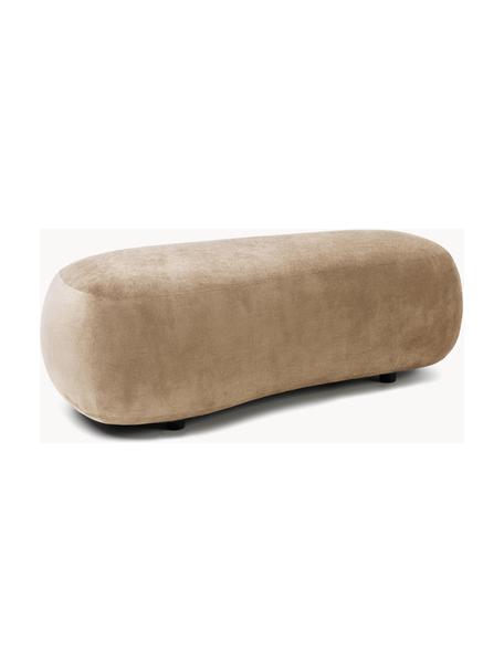 Panca curva Alba, Rivestimento: 97% poliestere, 3% nylon , Struttura: legno massiccio di abete , Piedini: plastica, Tessuto beige, Larg. 130 x Prof. 62 cm
