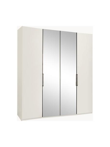 Armoire Monaco, 4 portes, Blanc, portes miroir, larg. 200 x haut. 216 cm