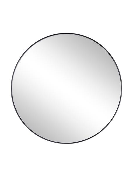 Espejo de pared redondo de metal Nucleos, Espejo: cristal, Negro, Ø 70 x F 2 cm